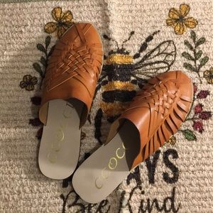 CCOCCI slip on loafers, braided, cognac, size 7.5